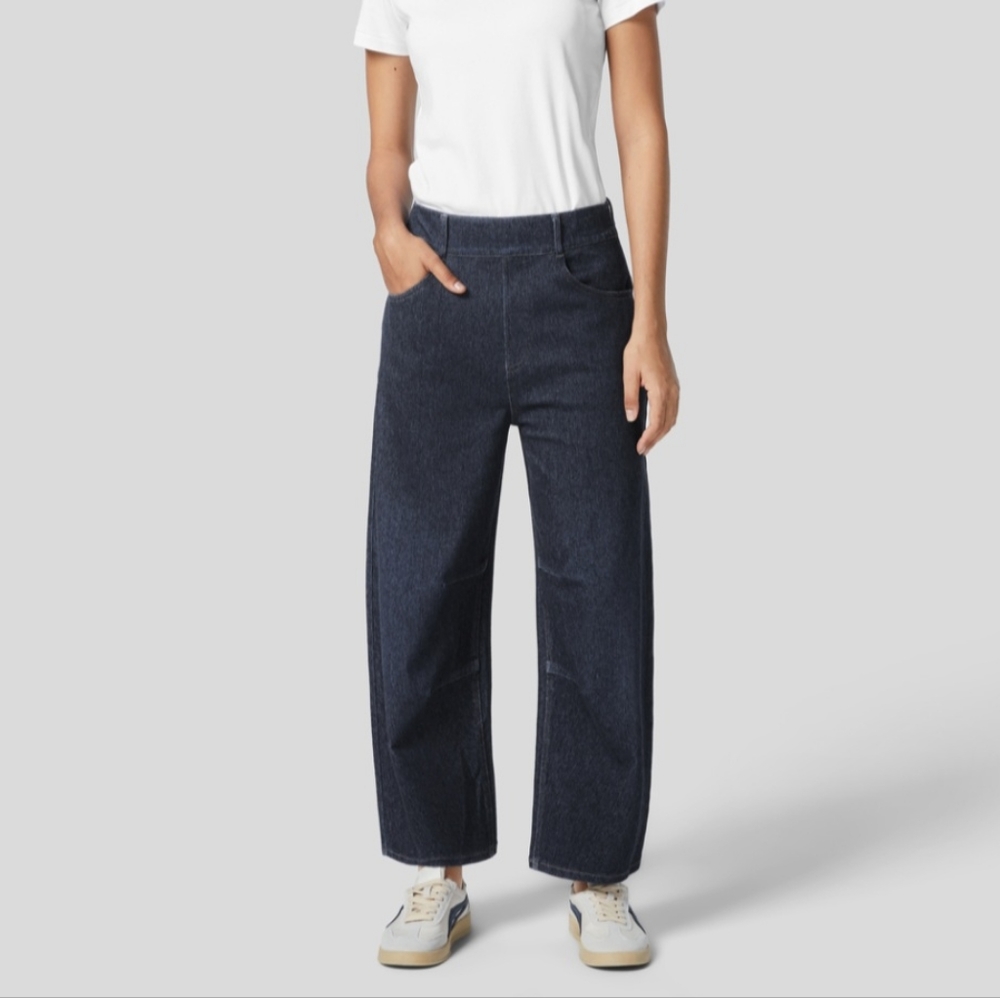 Halara Magic Mid Rise Multiple Pockets Stretchy Knit Work Tapered Jeans